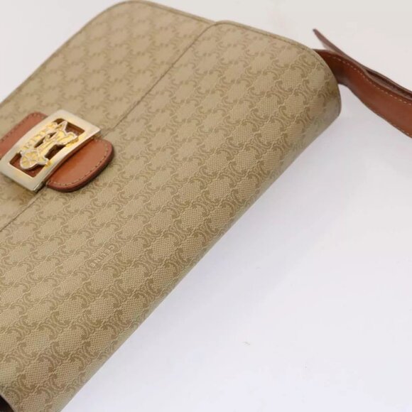 CELINE Macadam Canvas Shoulder Bag Beige Auth - Picture 10 of 16